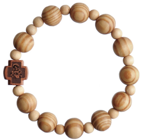 10mm Pine Wood Children’s Rosary Bracelet