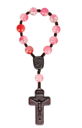 8mm Rose Quartz/Jujube Wood One Decade Rosary
