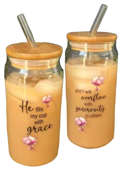 20 oz He Fills My Cup Glass