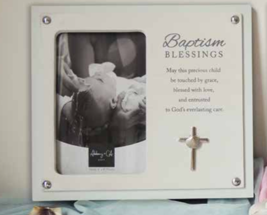 7.5" Blue Baby Baptism Picture Frame