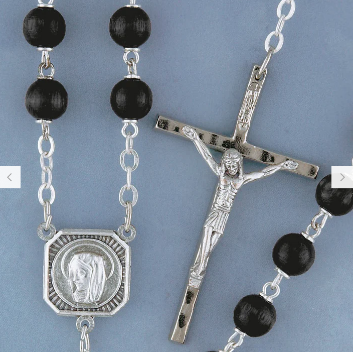 20" Wood Rosary with 6mm Wooden Beads