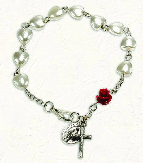 8mm Heart Shaped Beads Bracelet