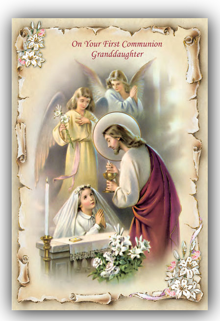 Granddaughter - First Communion Greeting Card