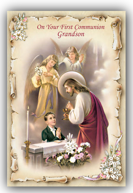 Grandson - First Communion Greeting Card