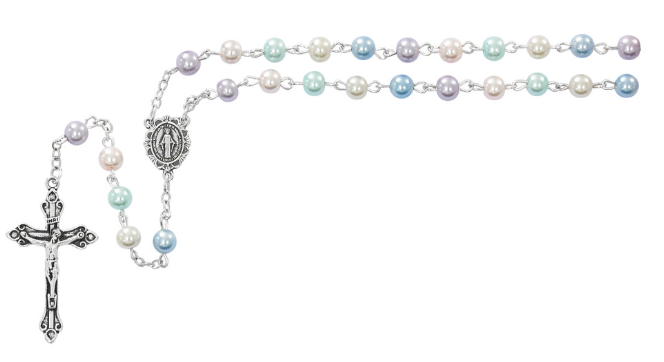 6mm Multi-Pearl Miraculous Medal Rosary