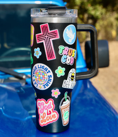 40 oz Stick With Jesus Stainless Steel Mug With Straw