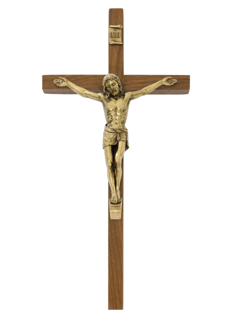 10" Walnut Crucifix with Bronze Corpus
