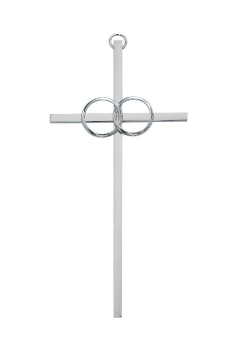 8" Thin Silver Wedding Cross
