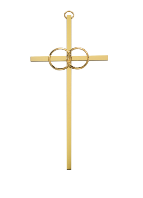 8" Thin Gold Wedding Cross