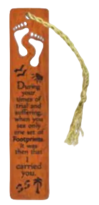 5" Wood Bookmark - Footprints