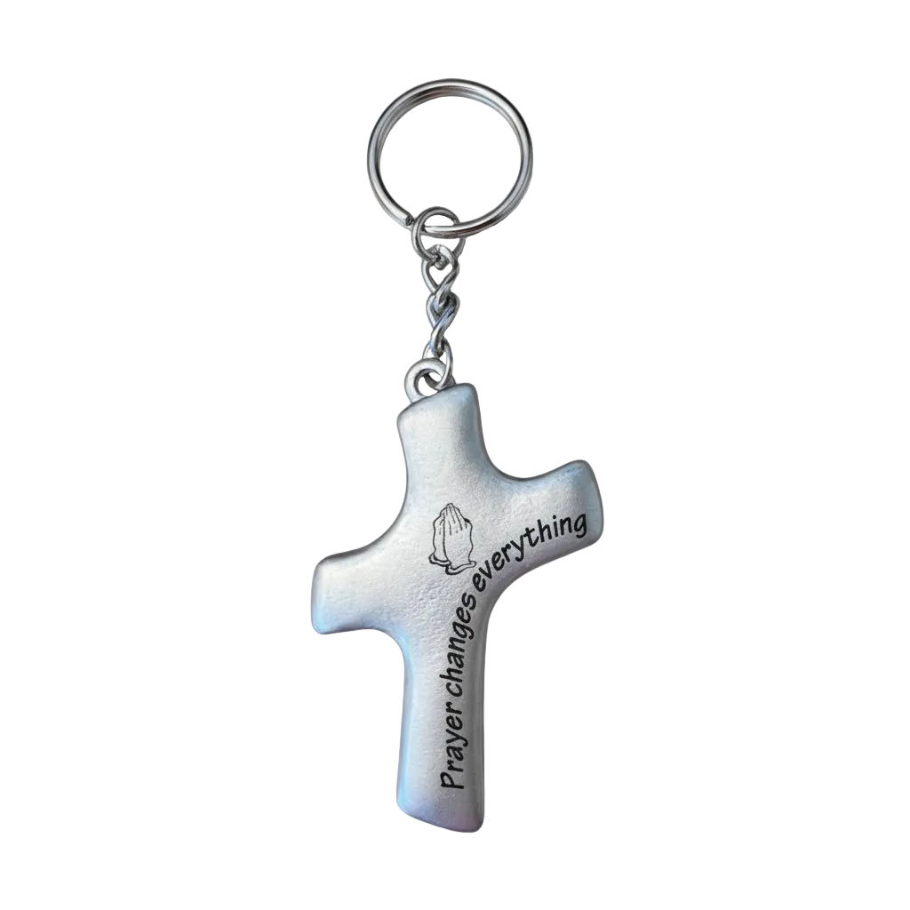 5" Cross Key Ring - Prayer Changes Everything