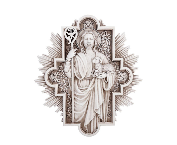 12" Christ The Good Shepherd Plaque