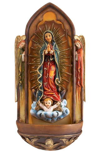 8" Our Lady of Guadalupe Holy Water Font
