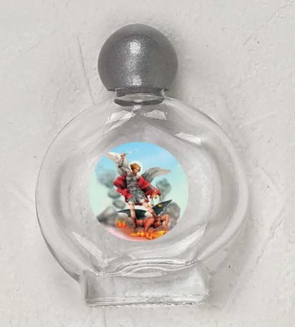 1 oz St. Michael Glass Holy Water Bottle
