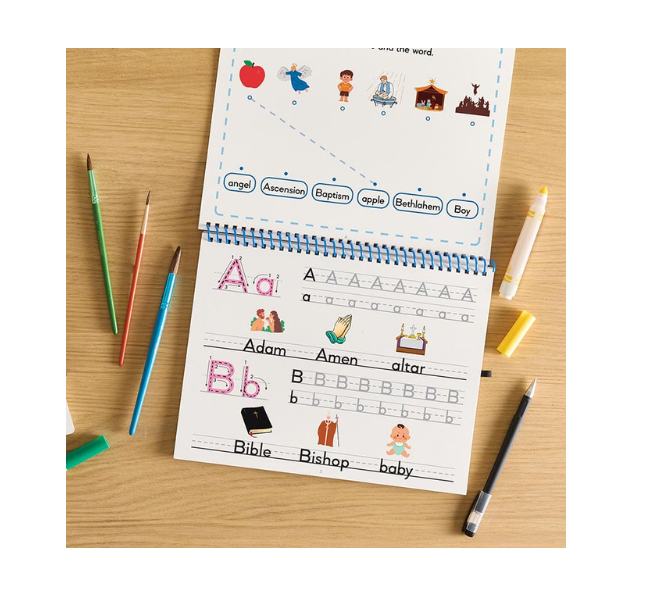 My Catholic Workbook: Alphabet Grooved Tracing