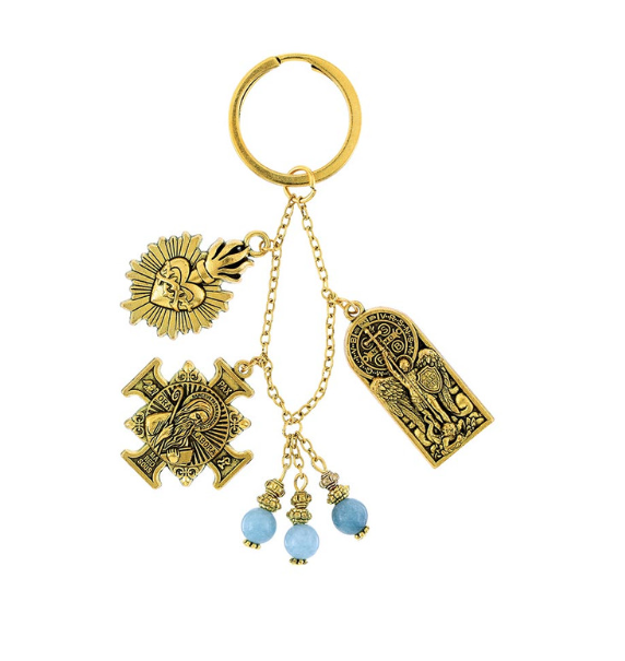 Saint Michael Adoration Keychain
