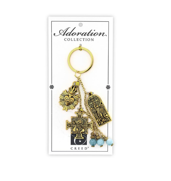 Saint Michael Adoration Keychain