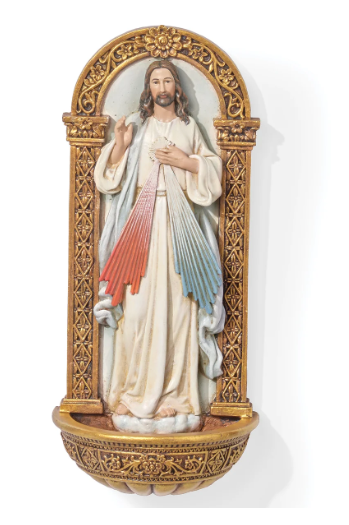 7.25" Divine Mercy Holy Water Fountain