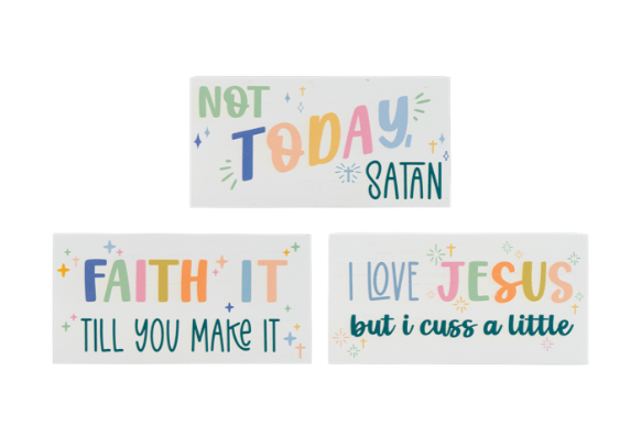 5" Faith Humor Message Block