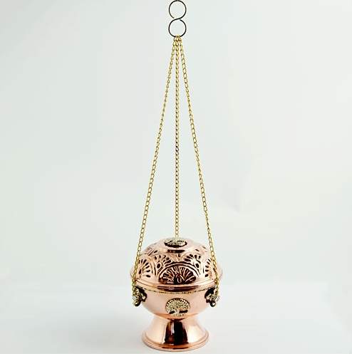 5.5" Tree of Life Tibetan Copper Hanging Censer Burner