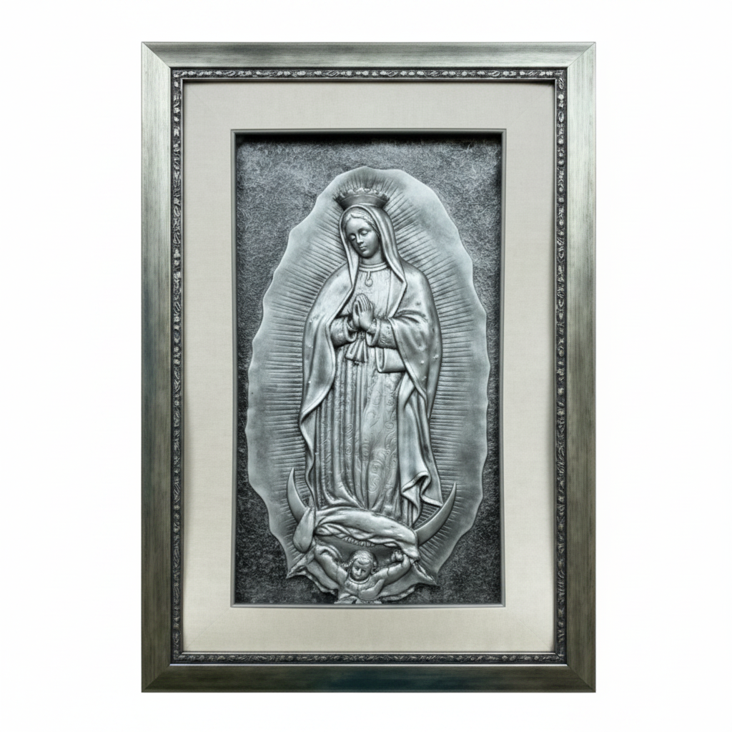 44" Silver Our Lady of Guadalupe Photo Frame