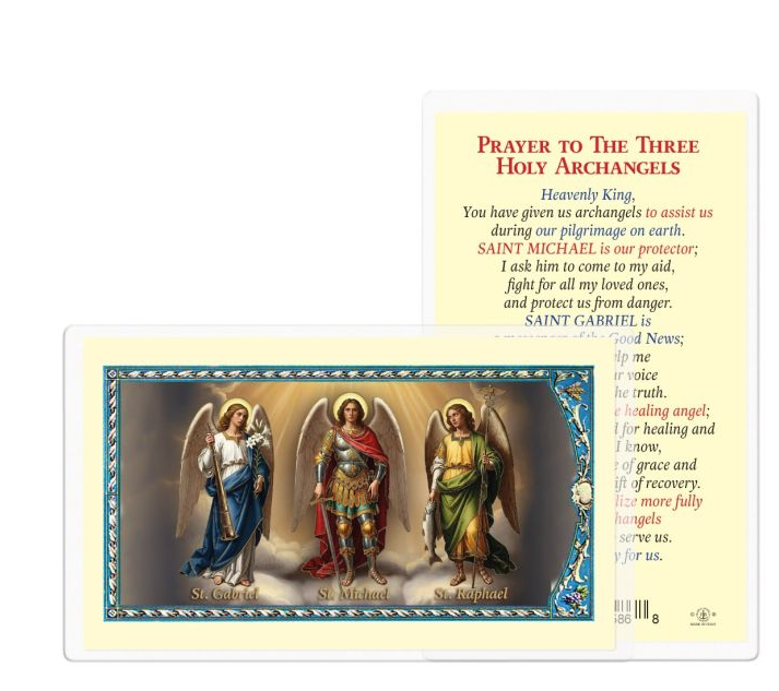 Three Holy Archangels - Laminated Holy Card