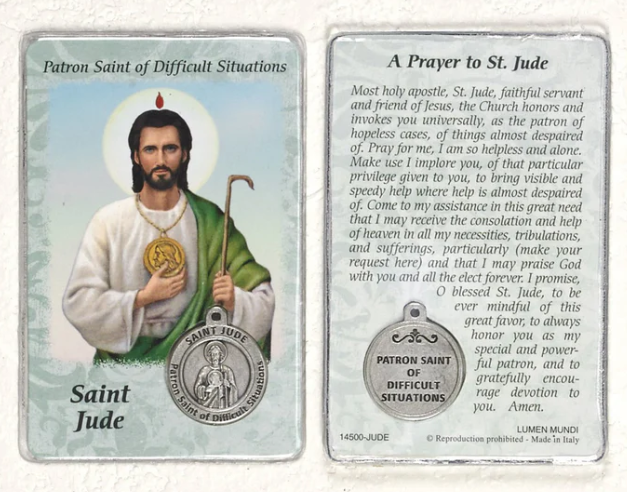 Healing Saint Cards with Medal