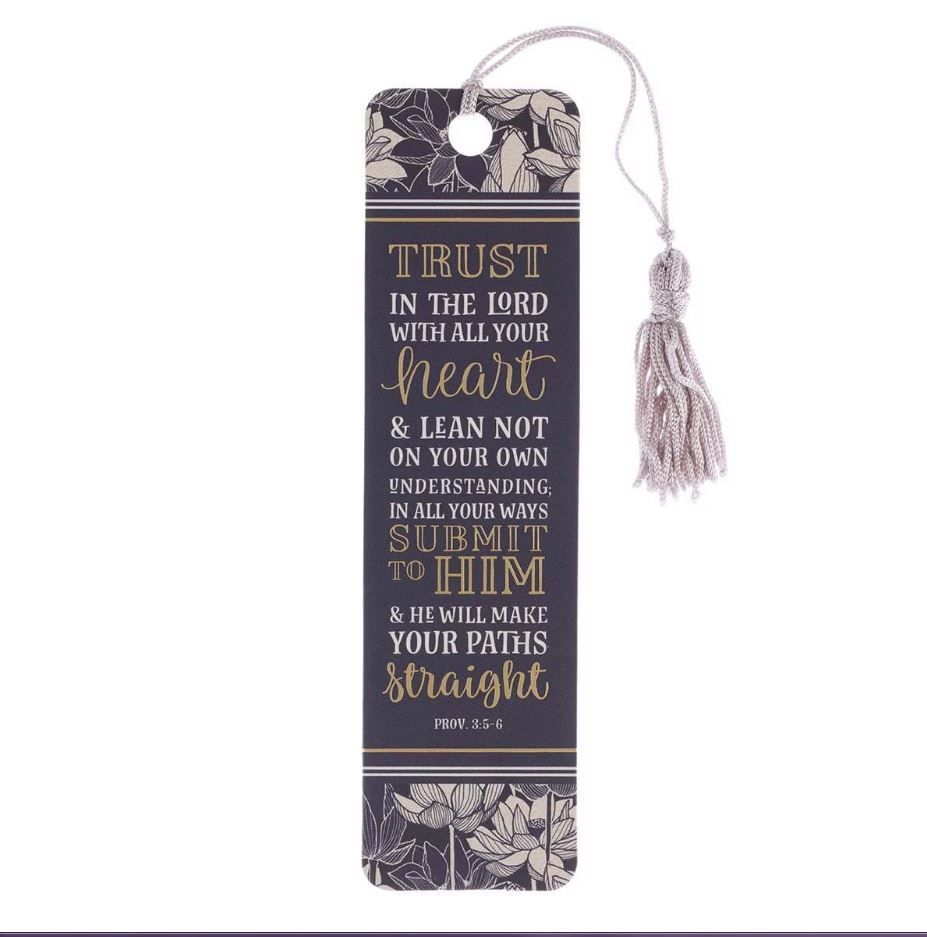 Trust in the Lord Bookmark with Tassel - Proverbs 3:5-6