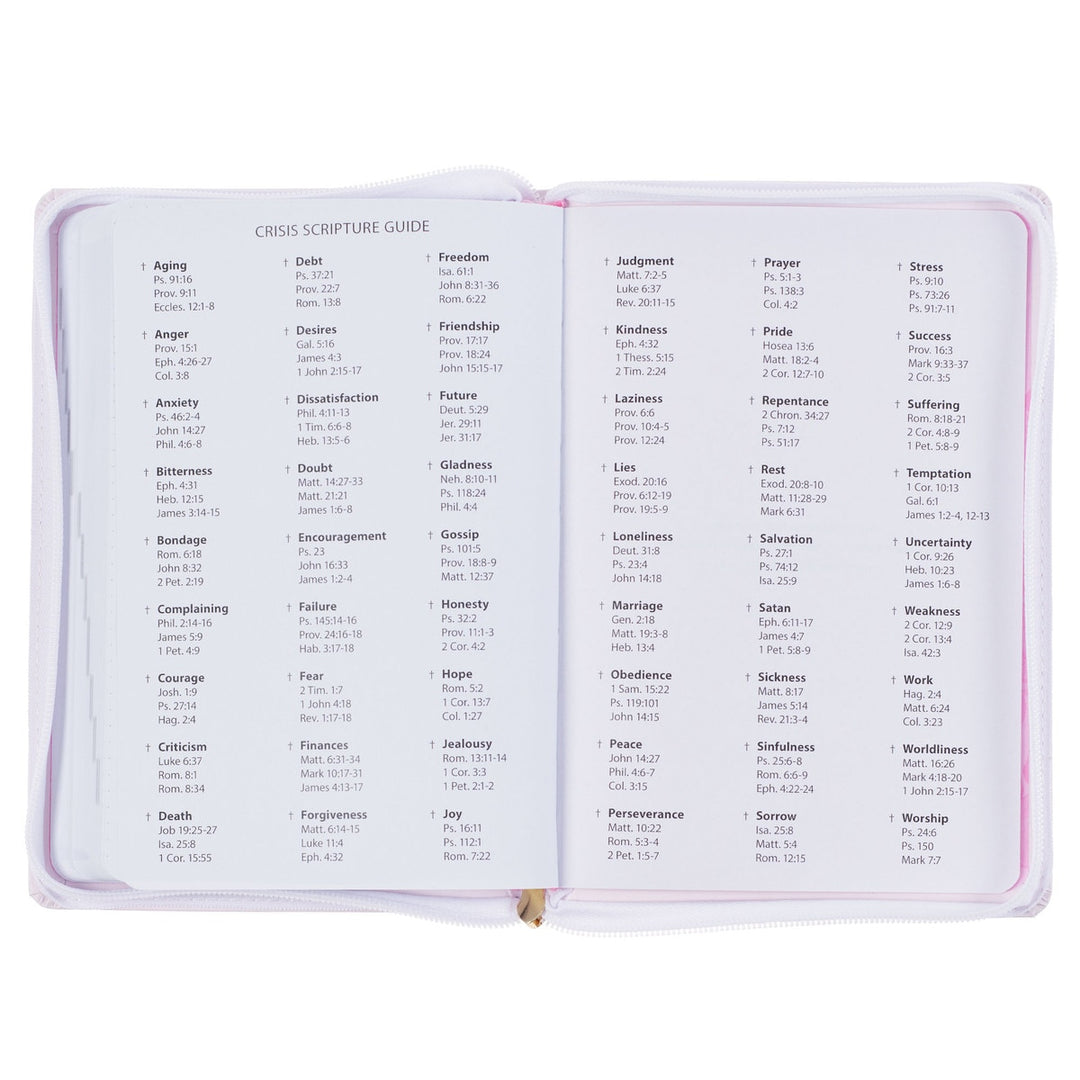 Trust in the Lord Blush Pink Faux Leather 2025 Executive Planner with Zipper Closure - Proverbs 3:5