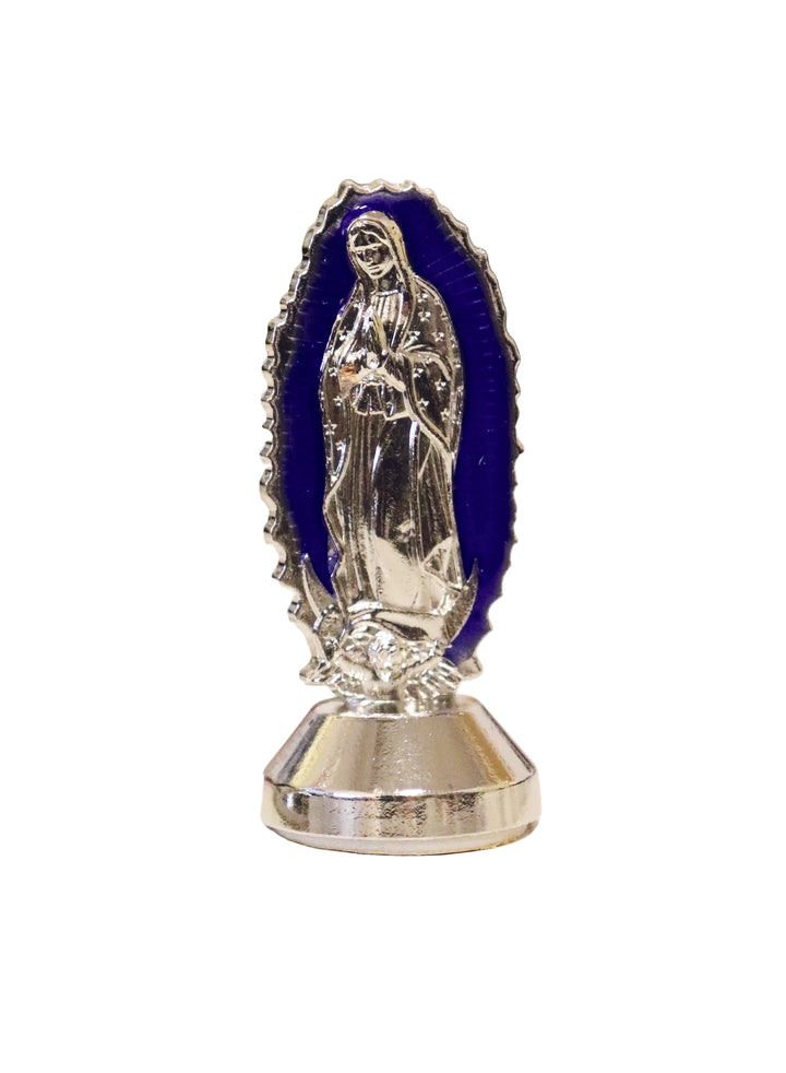 2.5" Metal & Enamel Our Lady of Guadalupe Car Statue