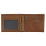Be Strong and Steadfast Chestnut Brown Full Grain Leather Wallet - Deuteronomy 31:6
