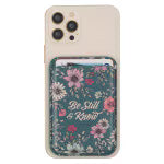 Be Still Teal Botanical Phone Wallet - Psalm 46:10