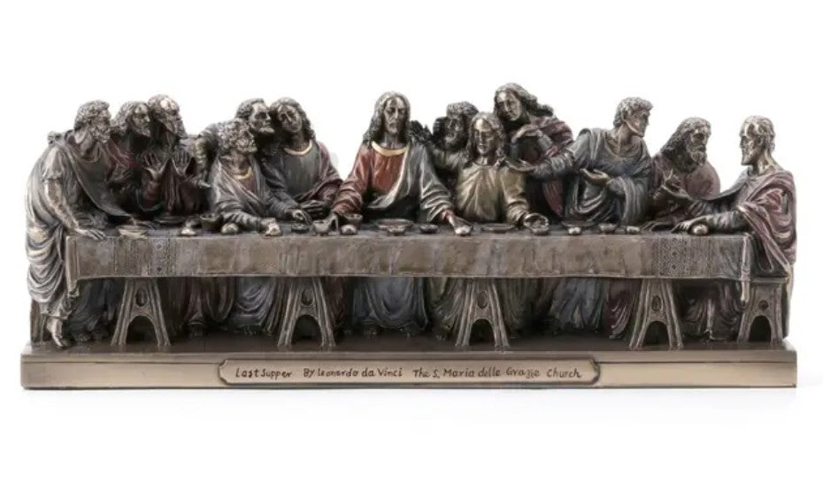 13"x 4" Bronze Last Supper Statue