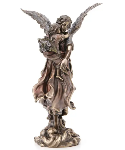 11.25" Guardian Angel Holding Child Bronze Statue