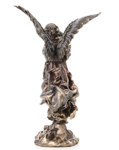 11.25" Guardian Angel Holding Child Bronze Statue
