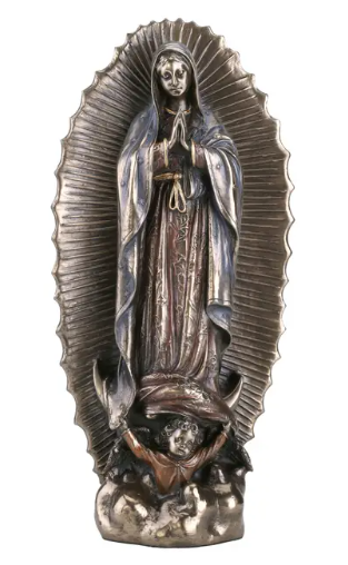9.5" Our Lady Of Guadalupe Bronze Statue