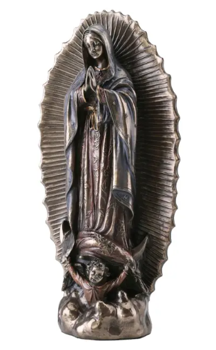 9.5" Our Lady Of Guadalupe Bronze Statue