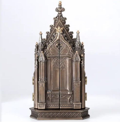 8" Calvary Triptych Bronze Style Statue