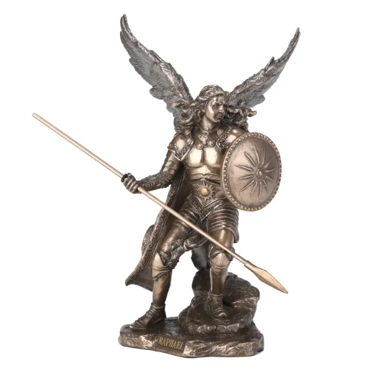 9.5" Archangel Raphael Bronze Statue