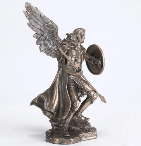 9.5" Archangel Raphael Bronze Statue