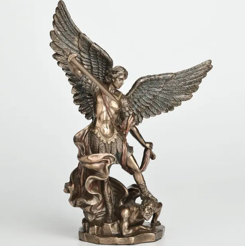 7.75" St. Michael Standing Over Demon Statue