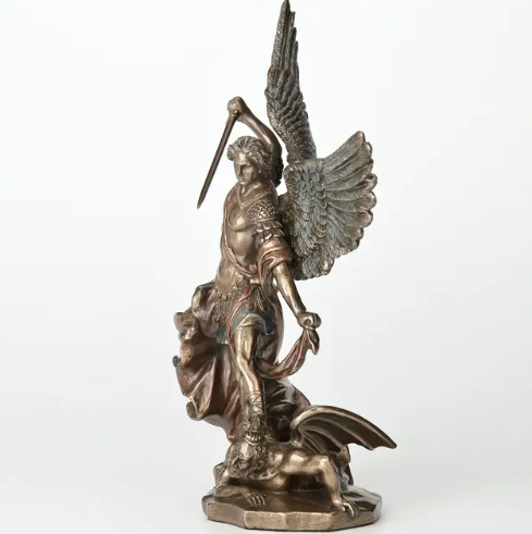 7.75" St. Michael Standing Over Demon Statue