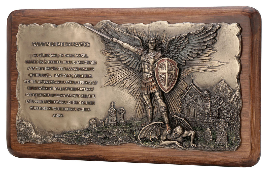9" Saint Michael Prayer Wall Plaque