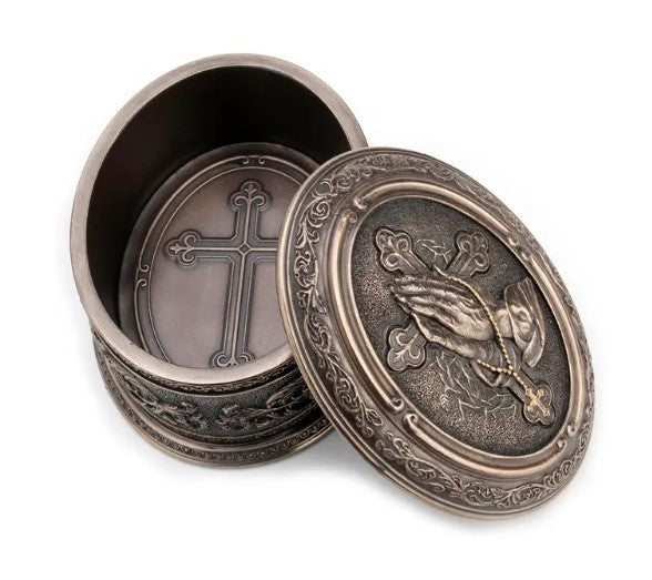 Praying Hand Oval Shape Trinket Box