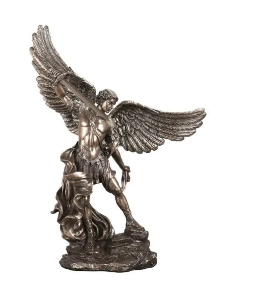 15" Archangel Saint Michael Standing On Rock