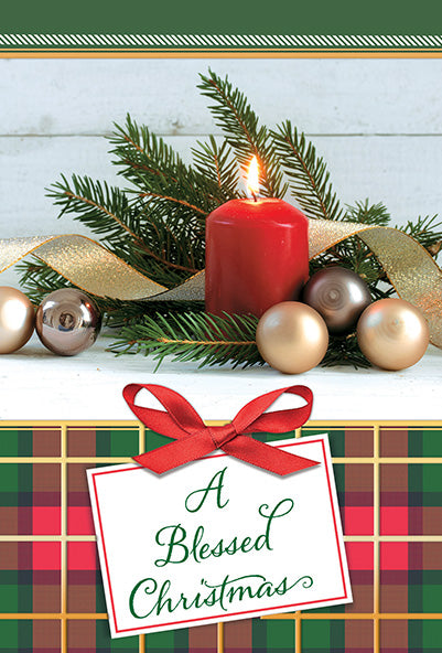 Red Candle Blessed Christmas 15 card set