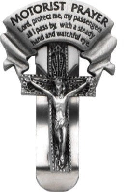3.25" Motorist Prayer Crucifix Auto Visor Clip