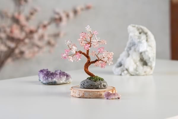 Cherry Blossom Beaded Tree Figurine