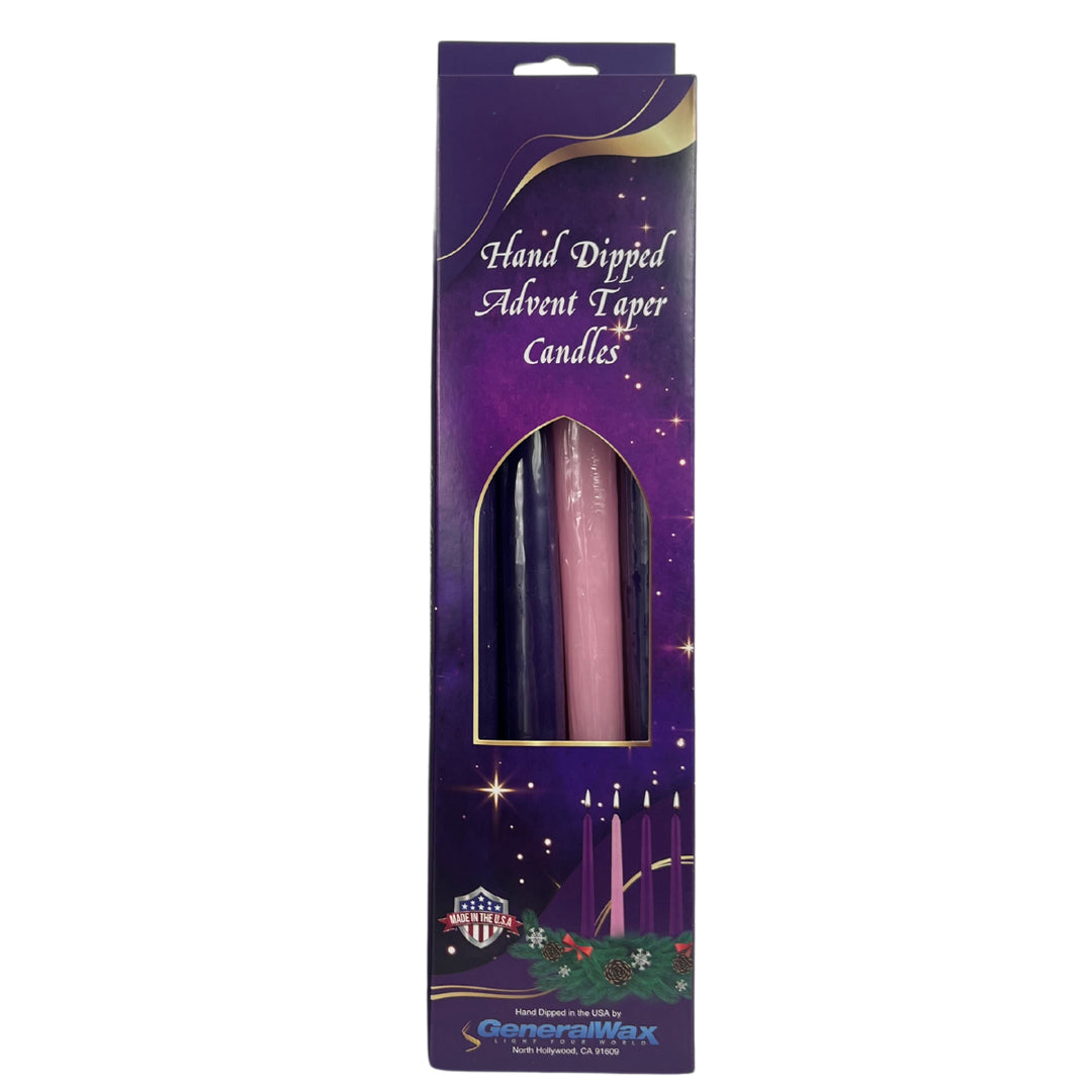 12″ Advent Taper Candles - 4 Pack