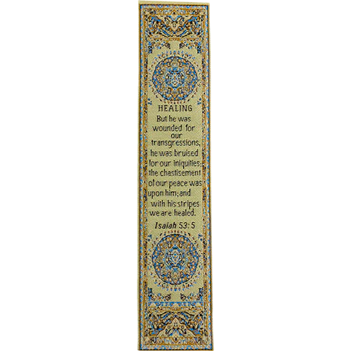 Woven Silky Bookmark - By His Stripes We are Healed